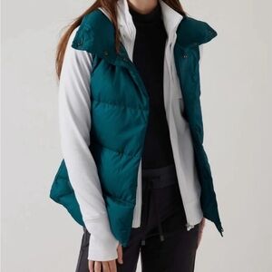 Athleta Downtown Down Vest Teal Sz XL